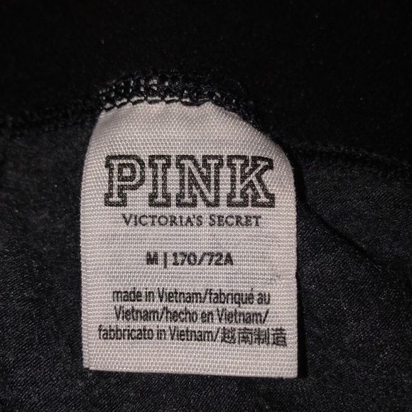 VS PINK Cropped Mesh MARL Black/Pavement Grey Leggings size Medium - Picture 3 of 7